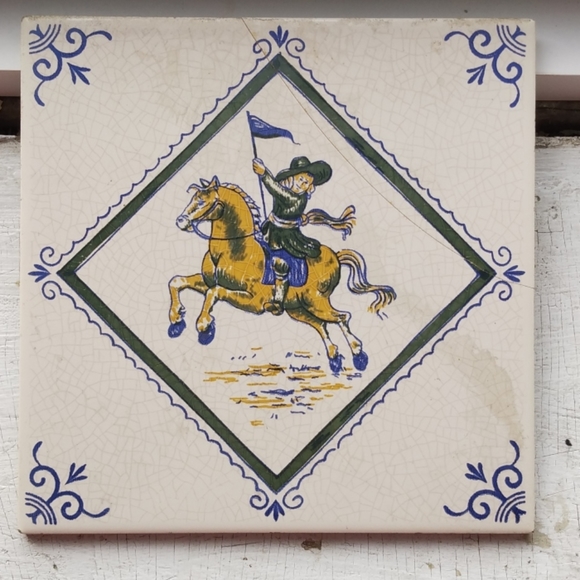 Tile mettlach soldier on horse made in germany - Picture 6 of 10